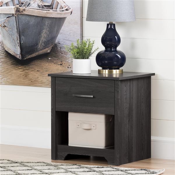 South Shore Furniture Fusion 1-Drawer Grey Nightstand