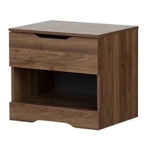 South Shore Furniture Holland 1- Drawer Natural Walnut Nightstand