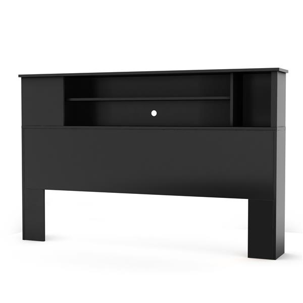 South Shore Furniture Fusion 40 25 In X 63 50 In Pure Black Full Queen Bookcase Headboard 9008a1 Rona