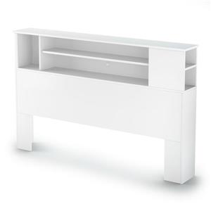 South Shore Furniture Fusion 40.25-In x 63.50-In  Full/Queen Pure White Bookcase Headboard