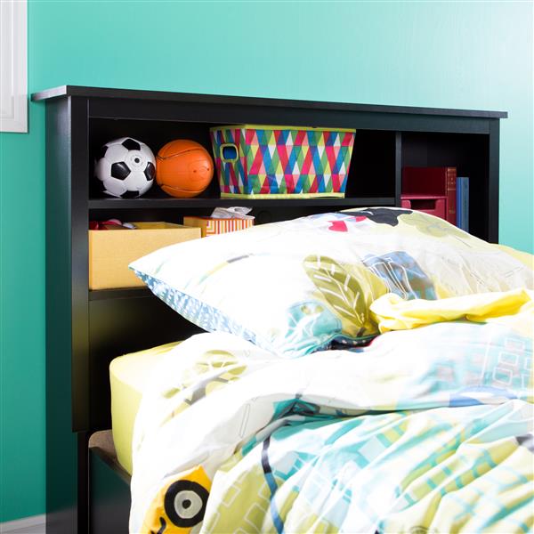 South Shore Furniture Vito Black Twin Bookcase Headboard