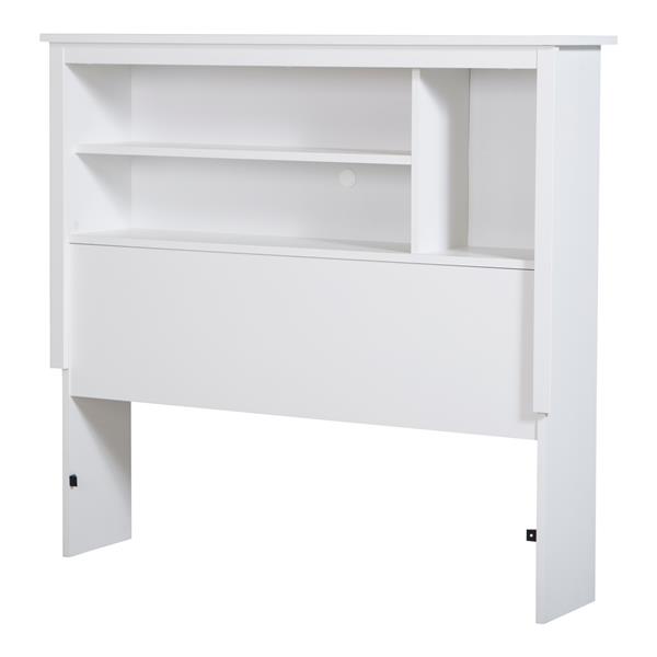 South S Furniture Vito White Twin, Twin Headboard With Shelves