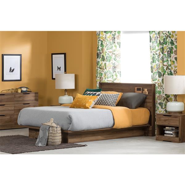 South Shore Furniture Holland 40.60-in x  60.50-in Full/Queen Natural Walnut Headboard