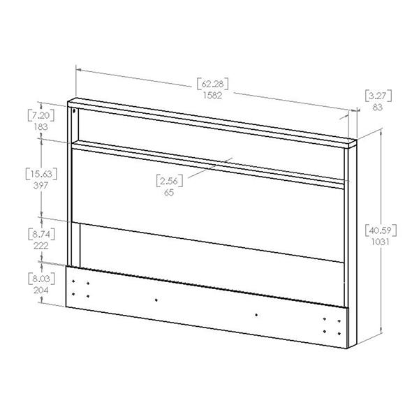 South Shore Furniture Holland 40.60-In x 60.50-In Full/Queen Grey Oak Headboard