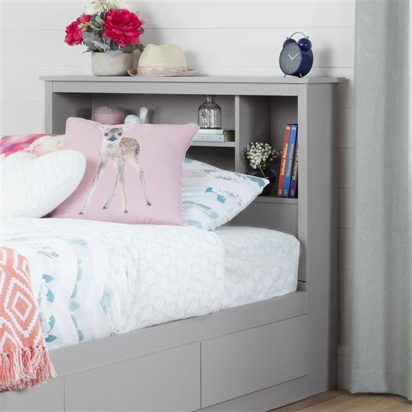 South Shore Furniture Vito Grey Twin Bookcase Headboard