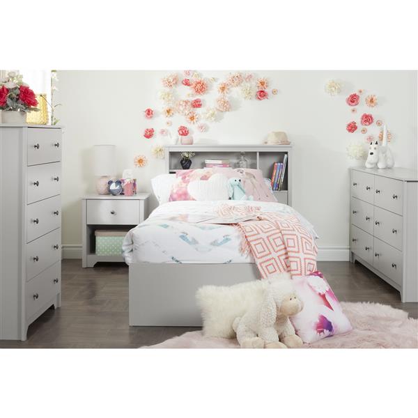 South Shore Furniture Vito Grey Twin Bookcase Headboard