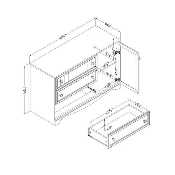 South Shore Furniture Savannah 3 Drawer Dresser With Door 3519028