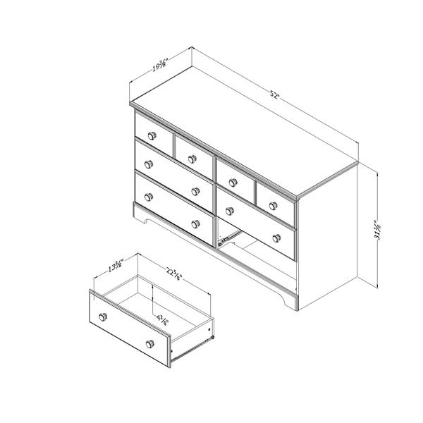 South Shore Furniture Summer Breeze 6 Drawer Double Dresser