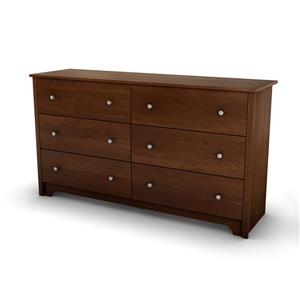South Shore Furniture Vito 6-Drawer Double Dresser - Brown - 59"
