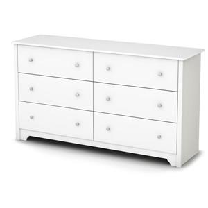 South Shore Furniture Vito 6 Drawer Double Dresser - White