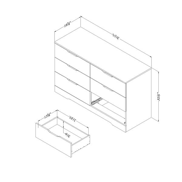 Holland Commode double 6 tiroirs