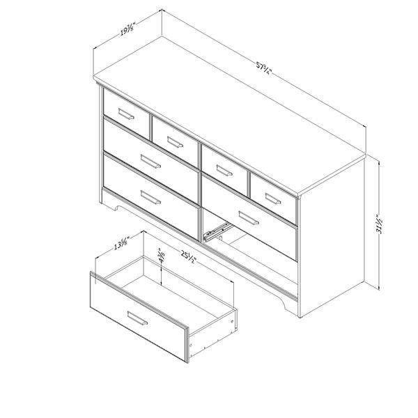 South Shore Furniture Versa 6 Drawer Double Dresser