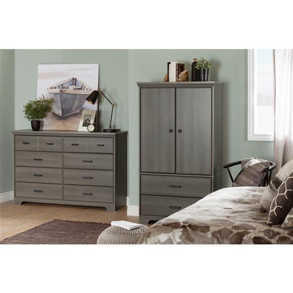 South S Furniture Versa 8 Drawer, Gray 8 Drawer Double Dresser