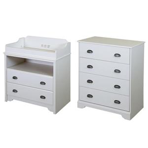 South Shore Furniture Fundy Tide Changing Table and 4-Drawer Chest