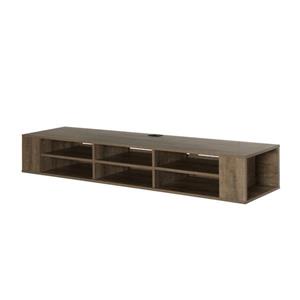 South Shore Furniture City Life 66-in Weathered Oak Wall-Mounted Media Console