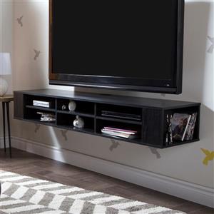 South Shore Furniture City Life 66-in Black Oak Wall-Mounted Media Console