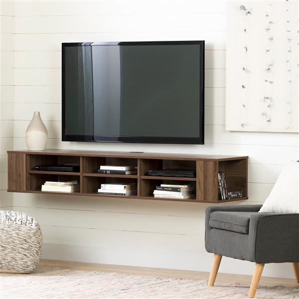 South S Furniture City Life 66 In Natural Walnut Wall