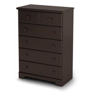 South Shore Furniture Summer Breeze 5 Drawer Chest - Chocolat