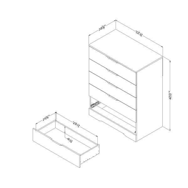 South Shore Furniture Holland 5 Drawer Chest