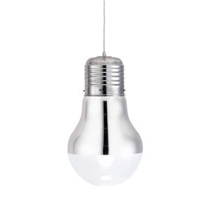 Zuo Modern Gilese Pendant Light - 1-Light - 11-in x 19.3-in - White and Chrome