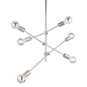 Luminaire suspendu Brixton de Zuo Modern, 33,5 po x 76 po, chrome
