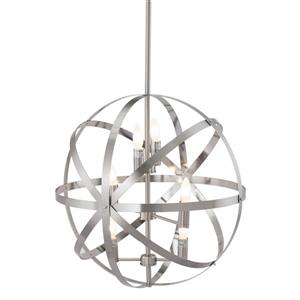 Zuo Modern Aston Pendant Light - 23.6-in x 74-in - Satin Nickel