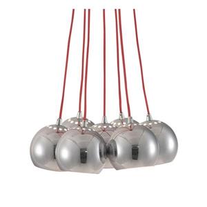 Zuo Modern Kalise Pendant Light - 7-Light - 13.8-in x 39-in - Chrome/Red