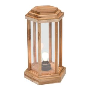 Zuo Modern Latter Outdoor Floor Lamp - 13.8-in x 22-in - Natural Wood