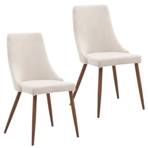 Worldwide Home Furnishings Off-White 22.75-in X 35.75-in Fabric Side Chair Set of 2