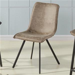 Worldwide Home Furnishings !nspire Brown Faux Suede Metal Side Chair (Set of 2)