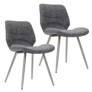 Chaise !nspire, gris et acier inoxydable, ens. de 2