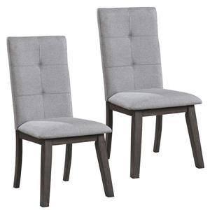 Worldwide Home Furnishings WHi Gray Upholstered Side Chair (Set of 2)