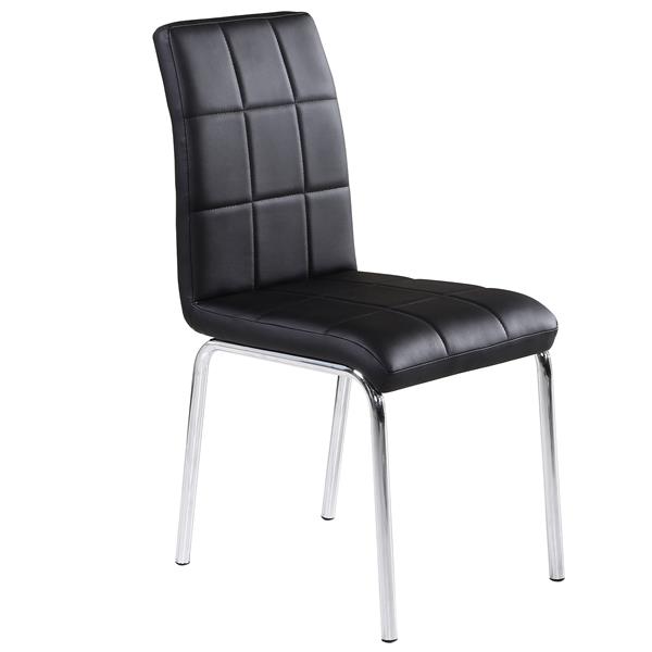 Worldwide Home Furnishings Whi Black, Leather Dining Chairs Set Of 4 Black