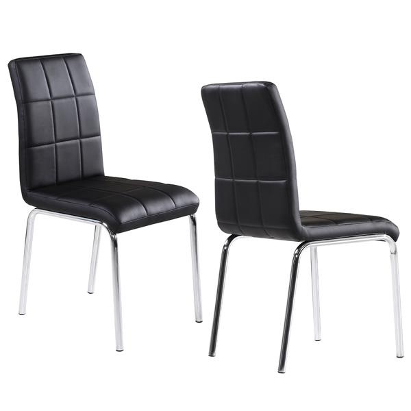 Worldwide Home Furnishings Whi Black, Grey Leather Dining Chairs Set Of 4