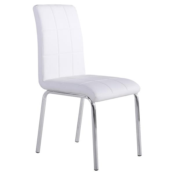 Worldwide Home Furnishings White Faux, White Leather Side Chair