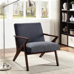 Worldwide Home Furnishings !nspire Grey Mid Century Fabric Accent Chair
