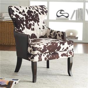 Fauteuil en faux cuir avec têtes de clou !nspire, brun