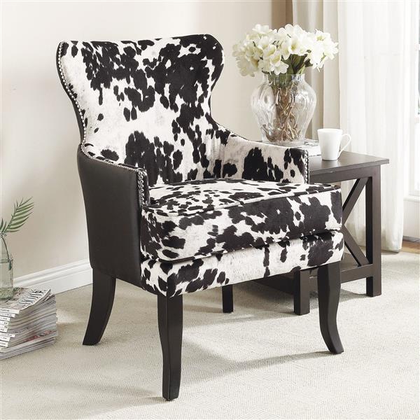 Stud Detail Accent Chair, Fabric Black Living Room Accent Chairs