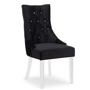Chaise d'appoint capitonné avec des cristaux !nspire, noir