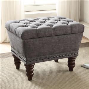 Simpli Home Acadian 48.80-in Black Wood Storage Indoor Bench
