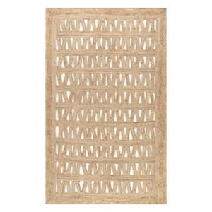 nuLOOM Braided Carlene Chevron 5-ft x 8-ft Off-White Natural Area Rug