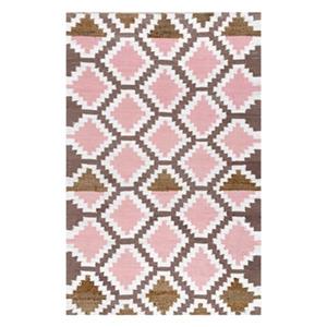 nuLOOM Flatweave Micaela Diamond Trellis 5-ft x 8-ft Pink Area Rug