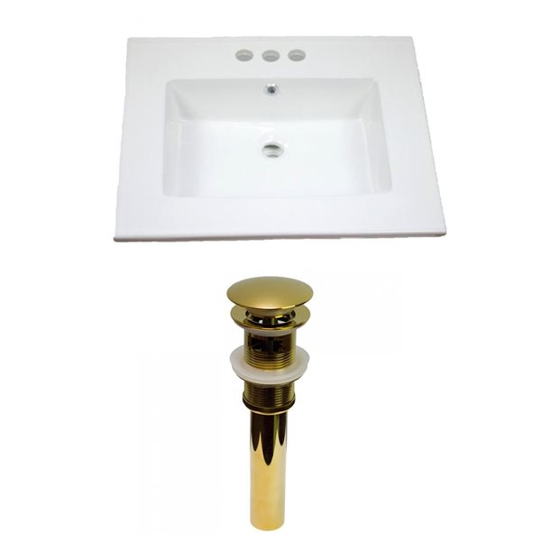 American Imaginations Flair 25-in x 22-in White Ceramic