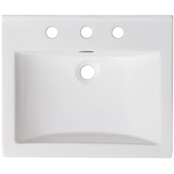American Imaginations Omni 21- in x 18.5- in White Ceramic Top Set With White Drain
