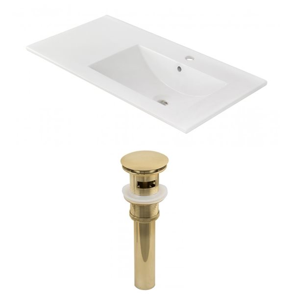 American Imaginations 35.5-in x 18.25-in White Ceramic