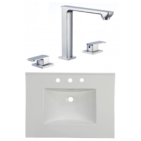 American Imaginations Flair 30.75 x 22.25in White Ceramic Widespread