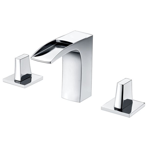 American Imaginations 24-in x 18-in Widespread  White Ceramic Single Sink Chrome Faucet
