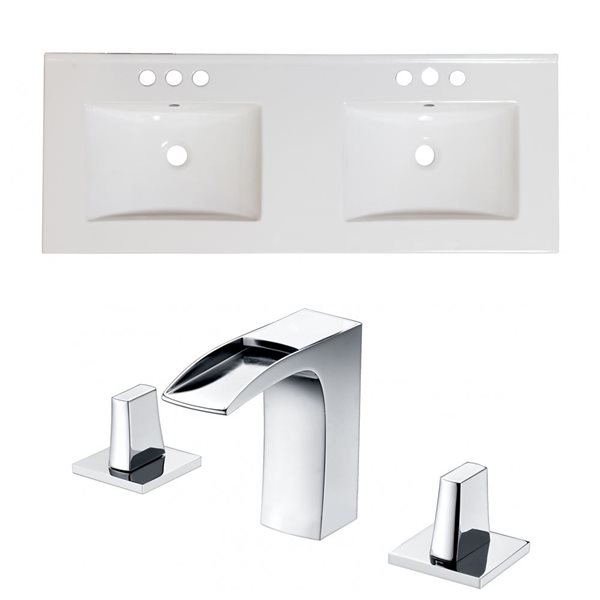 American Imaginations Xena 59-in x 18-in White Ceramic