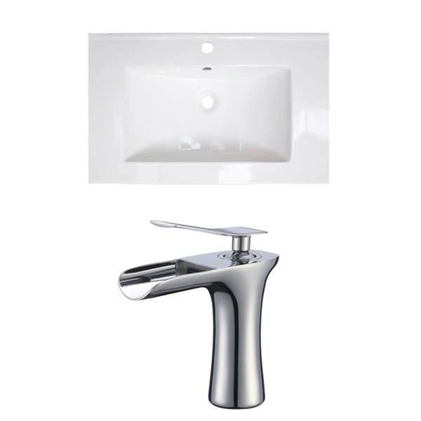 American Imaginations Flair 23.75in x 18.25in White Ceramic Vanity