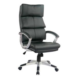 TygerClaw 20.65-in Black Faux Leather Office Chair